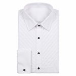 Andre Emilio Diagonal Pleated Tuxedo Shirt Men Model
