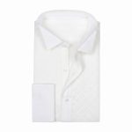 Diamond Quilted Tuxedo Shirt Men Model