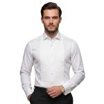 Diamond Quilted Tuxedo Shirt Men Model