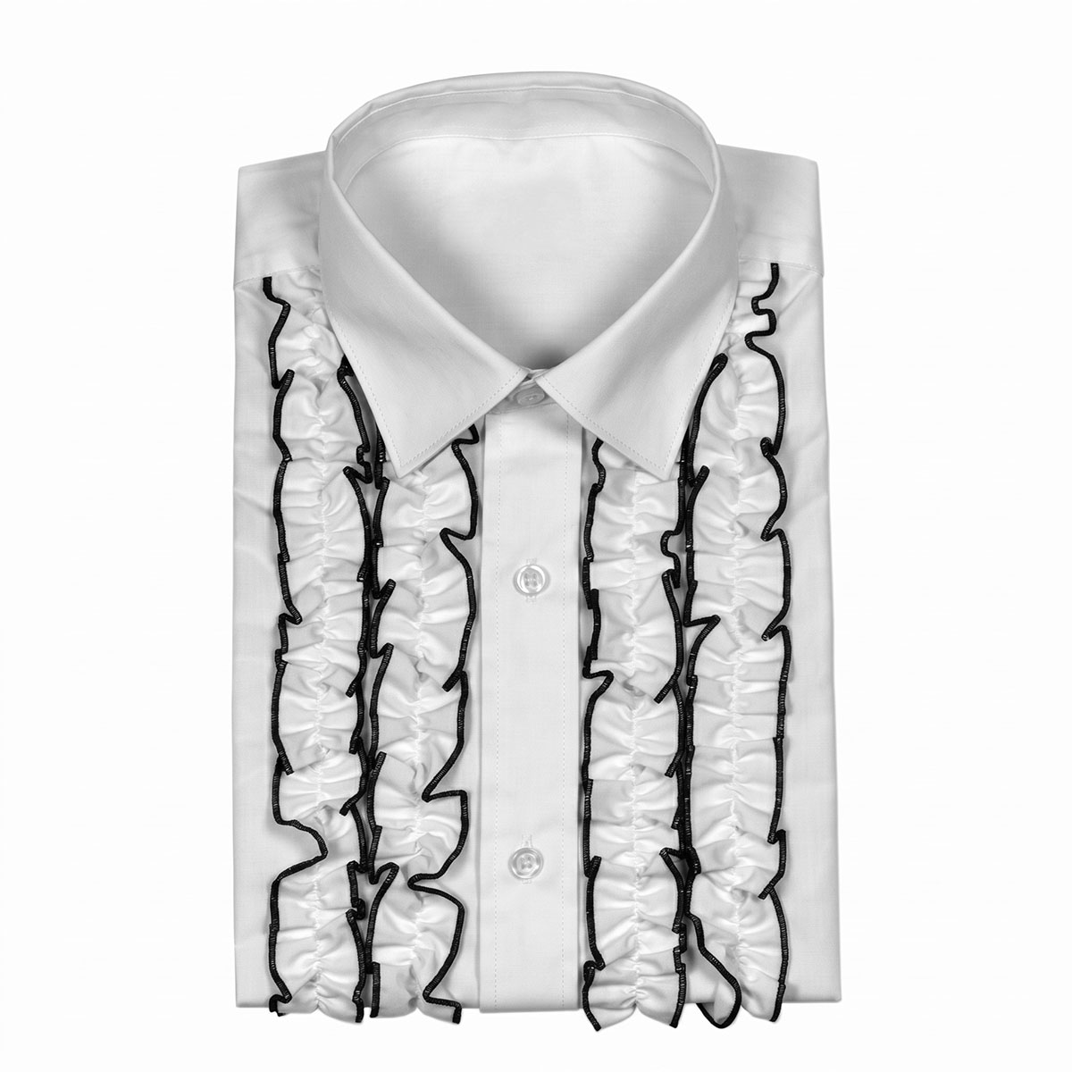 Ruffled Tuxedo Shirt Front View