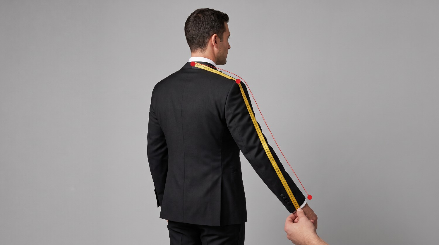 Tuxedo Jacket Sleeve Length Measurement Diagram