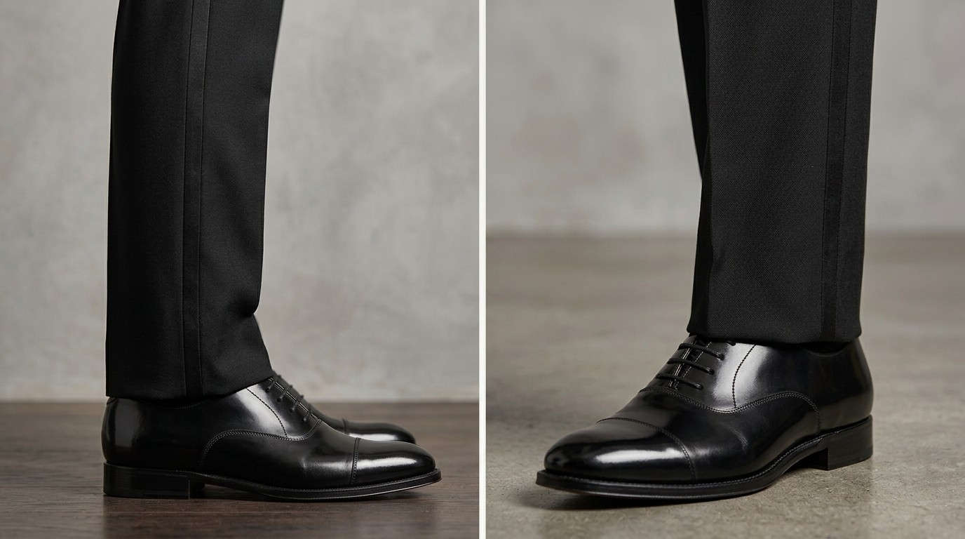 Tuxedo Trouser Break Over Dress Shoes