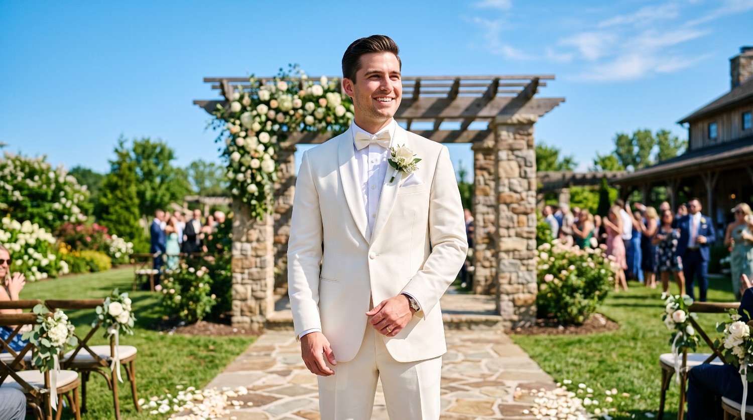 Man Wearing Tuxedo On Wedding
