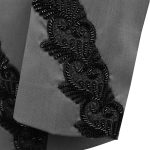 Grey Beaded Lace Tuxedo Andre Emilio